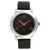 Quartz Analog Black Dial Leather Strap Watch for Guys