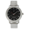 Quartz Analog Black Dial Stainless Steel Strap Watch for Guys