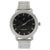 Quartz Analog Black Dial Stainless Steel Strap Watch for Guys