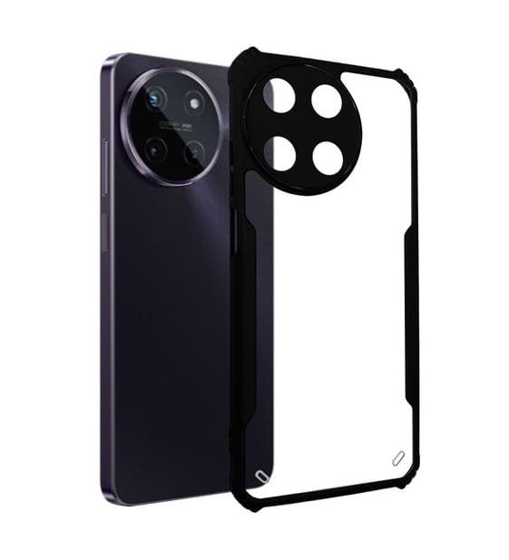 Mobielectro Camera Bump Protection | Slim Stylish 360 Protection Design |Crystal Clear | Shockproof Eagle Back Cover for Tecno Spark 30 Pro 4G- Black