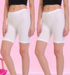 T.T. Women Cotton SpandexMultipurpose Short Pack Of 2 White