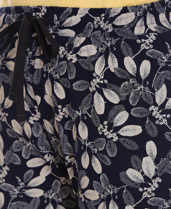 HiFlyers Women Comfort FitPrinted Cotton Pyjama Black