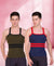 T.T. Men DesignerGym Vest Pack Of 2 Blue-Red -Olive-Black
