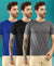 T.T. Men Slim Fit Poly Jersey Round Neck Half Sleeve T-Shirt Pack Of 3 Anthra-Black-Royal Blue