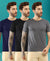 T.T. Men Slim Fit Poly Jersey Round Neck Half Sleeve T-Shirt Pack Of 3 Anthra-Black-Navy