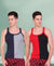 T.T. Men DesignerGym Vest Pack Of 2 Red-Black -Blue-Grey