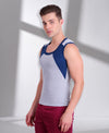 T.T. Men Titanic Designer Gym Vest Pack Of 2 (Blue - Grey)