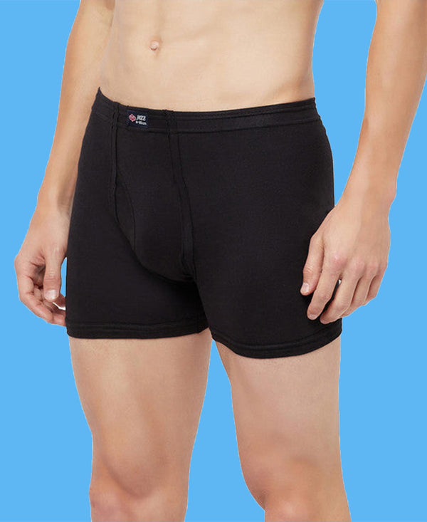 T.T. Mens Jazz Fine Long Inner Elastic TrunkPack Of 2 Skin-Black