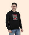 Hiflyers Men|Regular Fit|Chest Printed Cotton Fleece|Soft Stylish Casual Winter Wear Sweatshirt|Black-P2