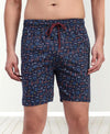 T.T. Men Regular Fit Cotton Polyster Printed Short With Zip Pocket Pack Of 1-Navy