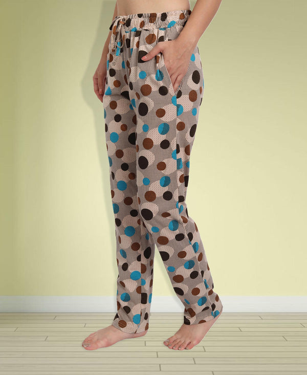 HiFlyers Women Comfort Fit Polka Dot Print Cotton Pyjama