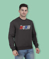 Hiflyers Men|Regular Fit|Chest Printed Cotton Fleece|Soft Stylish Casual Winter Wear Sweatshirt|Charcoal-P6