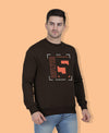 Hiflyers Men|Regular Fit|Chest Printed Cotton Fleece|Soft Stylish Casual Winter Wear Sweatshirt|Coffee-P7