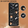 Mobielectro Cute Fun Cartoon 3DBear Coffee Case for Vivo Y21 5G - Black