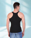 T.T. Men DesignerGym Vest Pack Of 3 Black-Olive -Blue-Grey -Red-Blue