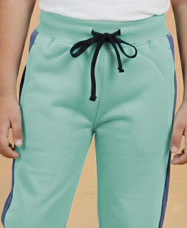 Hiflyers Boys & Girls|Regular Fit|Cotton Fleece Winter Lower|Warm & Soft | Drawstring Waist | Kids Casual Trackpant|Green