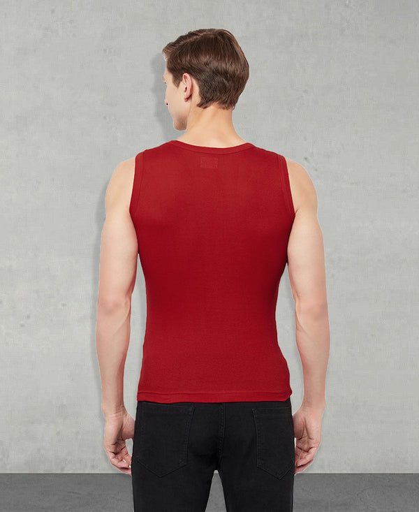 T.T. Men Cool Cotton Printed Regular Fit Round Neck Muscle Tees Pack Of 1 Maroon