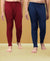 T.T. Boys & Girls |Slim Fit| Cotton Fleece |Inner Elastic|Trendy Winter Wear|Dyed Thermal Trouser Pack Of 2-Blue-Red