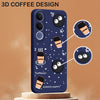 Mobielectro Cute Fun Cartoon 3DBear Coffee Case for Vivo V70 FE - Blue