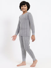 T.T. Elite Kids Light Weight Thermal Set with Polyfill Sandwich Technology - Grey Melange