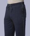 T.T. Men|Cotton Trackpant With Zipper Pocket|Regular Fit|Elastic Waist With Drawstring, Ultra Soft Stretch Fabric – Gym, Sports & Casual Wear With Side Piping||Navy