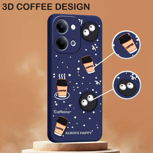 Mobielectro Cute Fun Cartoon 3DBear Coffee Case for Vivo Y51 Pro 5G - Blue