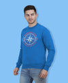 Hiflyers Men|Regular Fit|Chest Printed Cotton Fleece|Soft Stylish Casual Winter Wear Sweatshirt|Blue-P4
