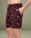 T.T. Men Regular Fit Cotton Polyster Printed Short With Zip Pocket Pack Of 1-Maroon