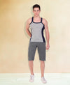 T.T. Men DesignerGym Vest Pack Of 3 Black-Olive -Blue-Red-Grey-Blue