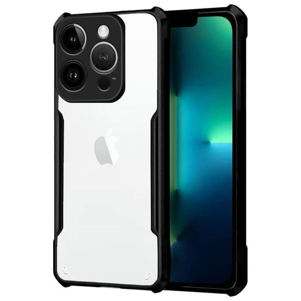 Mobielectro Camera Bump Protection | Slim Stylish 360 Protection Design |Crystal Clear | Shockproof Eagle Back Cover for iPhone 15 Pro Max - Black