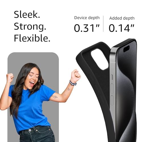 Mobielectro Waterkproof Soft Silicone Ultra Slim O.G Case for iPhone 15 pro - Black
