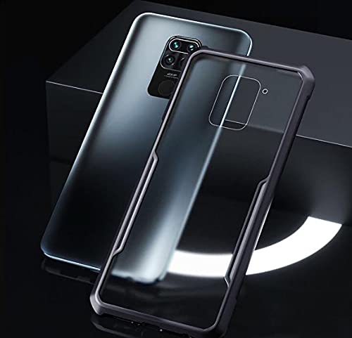 Mobielectro Camera Bump Protection | Slim Stylish 360 Protection Design |Crystal Clear | Shockproof Eagle Back Cover for RedMi Note 9 - Black