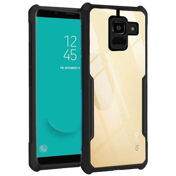 Mobielectro Camera Bump Protection | Slim Stylish 360 Protection Design |Crystal Clear | Shockproof Eagle Back Cover for Samsung J6 - Black