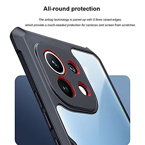 Mobielectro Camera Bump Protection | Slim Stylish 360 Protection Design |Crystal Clear | Shockproof Eagle Back Cover for Mi 11 Lite- Black