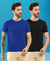 T.T. Men Slim Fit Poly Jersey Round Neck Half Sleeve T-Shirt Pack Of 2 Royal-Black