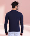 HiFlyers Men Round Neck Full Sleeve Solid Dark Blue Tshirt