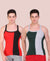 T.T. Men DesignerGym Vest Pack Of 2 Olive-Grey -Red-Black