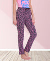 HiFlyers Women Comfort FitPrinted Cotton Pyjama Purple