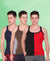 T.T. Men DesignerGym Vest Pack Of 3 Black-Red -Blue-Grey -Brown-Black