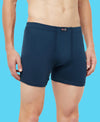 T.T. Mens Jazz Fine Long Inner Elastic TrunkPack Of 2 Blue-Brown