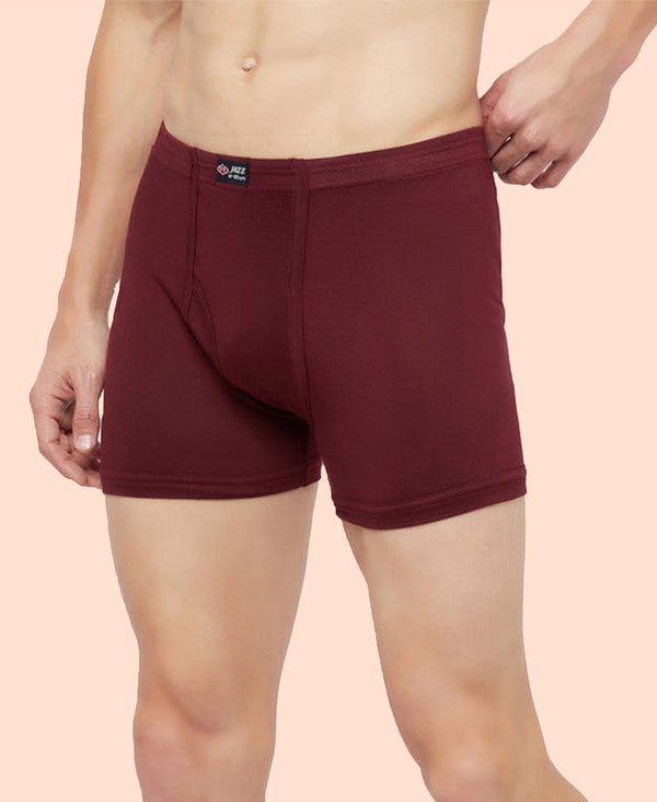 T.T. Mens Jazz Fine Long Inner Elastic TrunkPack Of 3 Maroon-Brown-Navy