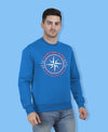 Hiflyers Men|Regular Fit|Chest Printed Cotton Fleece|Soft Stylish Casual Winter Wear Sweatshirt|Blue-P4
