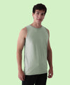 Almo Men’S Cotton Vest|Premium Melange Cotton|Regular Fit|Soft, Breathable, Fade-Resistant | Anti-Bacterial & Lightweight | Ideal For Gym/Sports Activities|Pack Of 2|Peach::Green