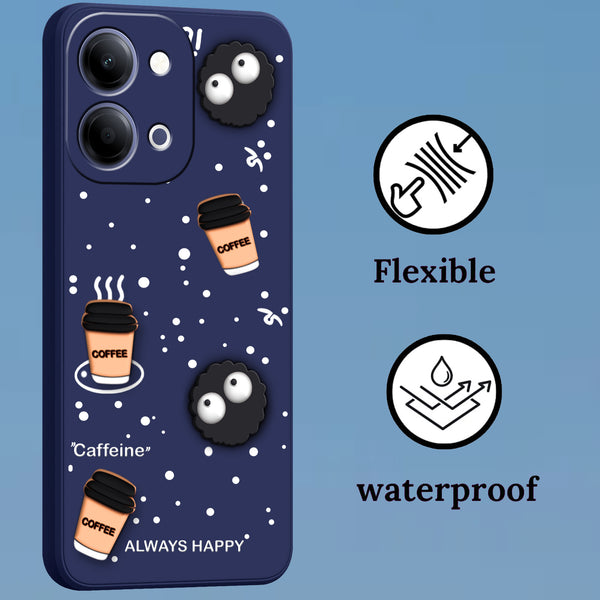 Mobielectro Cute Fun Cartoon 3DBear Coffee Case for Vivo Y51 Pro 5G - Blue