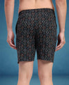 T.T. Men Regular Fit Cotton Polyster Printed Short With Zip Pocket Pack Of 1-Black