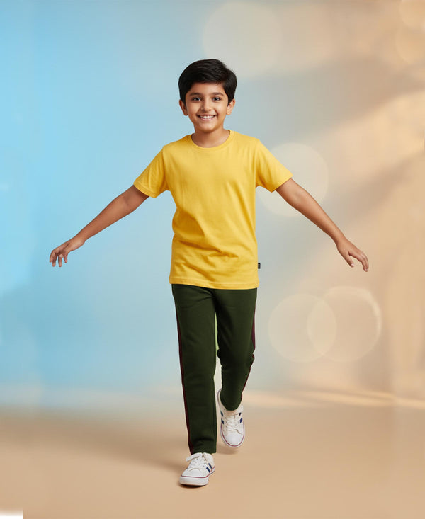 Hiflyers Boys & Girls|Regular Fit|Cotton Fleece Winter Lower|Warm & Soft | Drawstring Waist | Kids Casual Trackpant|Olive