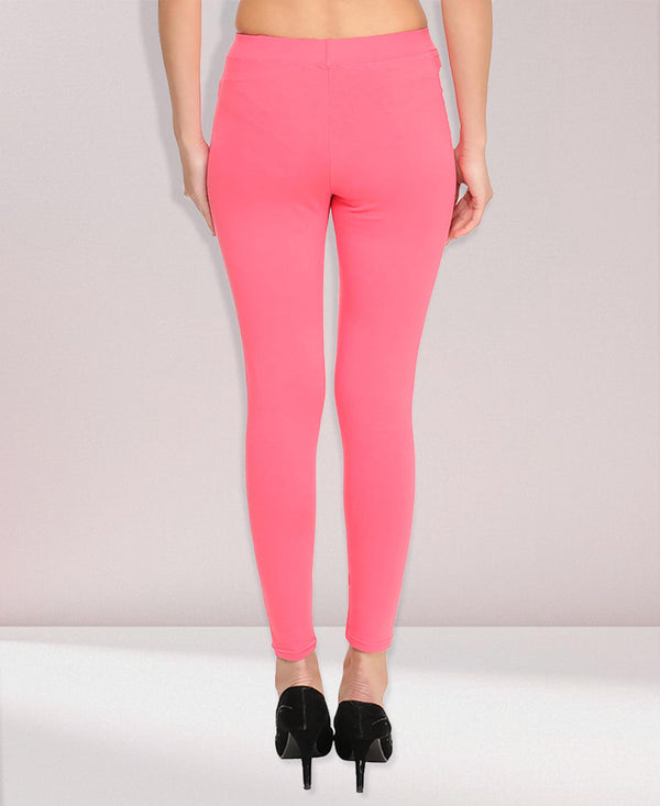 HiFlyers Women Pink Ankle Length Leggings/ Yoga Pant
