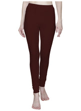 T.T. Women Solid Chudidar Cotton Lycra Cool Leggings -CHOCOLATE - CHARCOAL( Free Size)