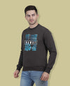 Hiflyers Men|Regular Fit|Chest Printed Cotton Fleece|Soft Stylish Casual Winter Wear Sweatshirt|Charcoal-P5