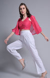 Pink waistcoat with blazer trouser